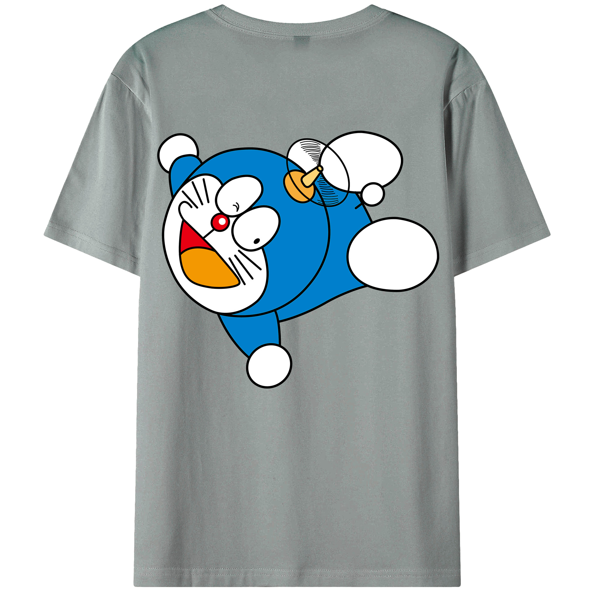 （画像用） ドラえもん Doraemon 綿100％ メンズ半袖Tシャツ（バックプリント） 通気性